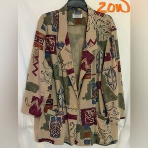 Alfred Dunner Multicolor Abstract Blazer